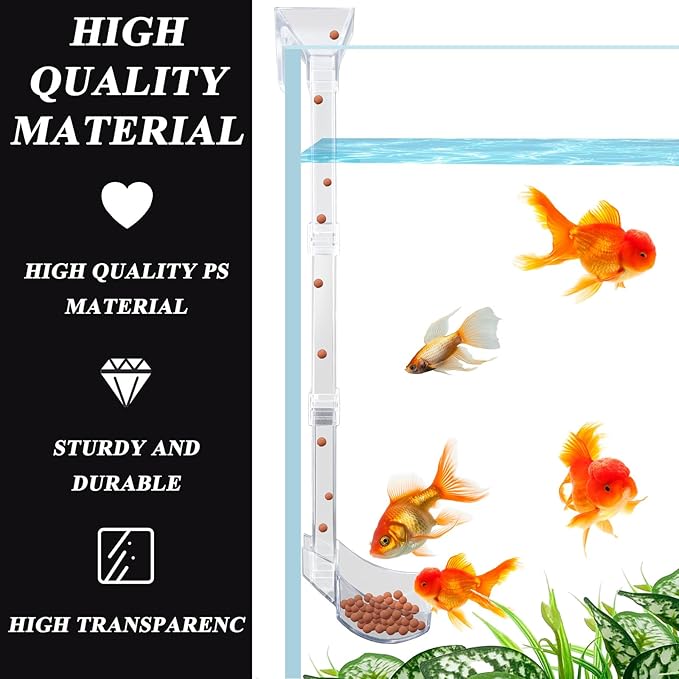 Shrimp Feeder Tube and Dish Set - Aquarium Fish Feeder with Feeding Ring and Cleaning Brush - Prevent Food Scattering
