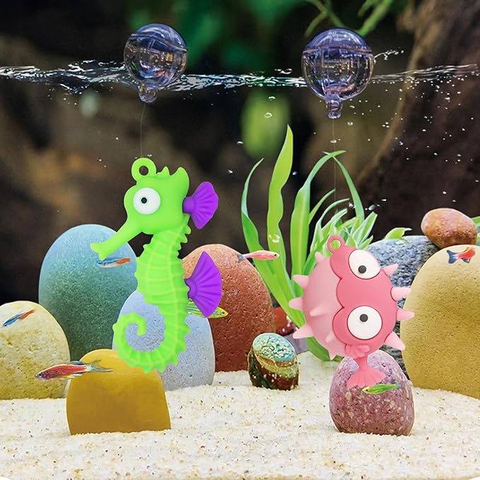 Aquarium Ornament, 2 Pcs Fish Tank Decorations Floating Decor Octopus with Floating Device,Cute Fish Tank Accessories for All Kinds of Simulated Underwater World