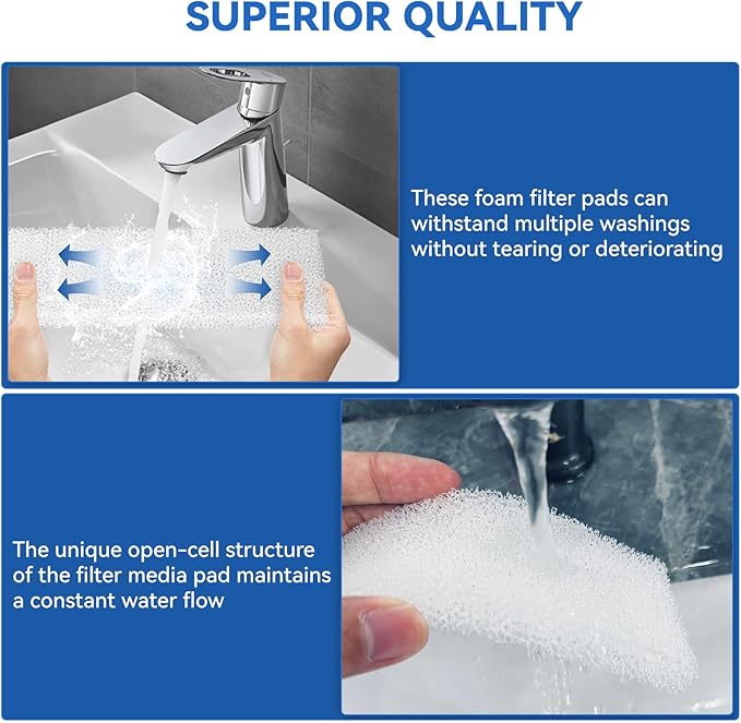Aquarium Filter Bio Foam Pads Compatible with Fluval U2 Underwater Filter, A486 Replacement Filter Foam for Fish Tank, Filter Sponge Media for Freshwater and Saltwater Tanks, 4 Pack