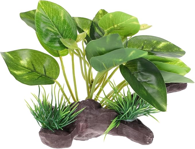 NOLITOY Aquarium Decorations Fish Tank Artificial Plastic Plants, 5.51 Inch Green Fish Tank Decorations Plants for Aquarium