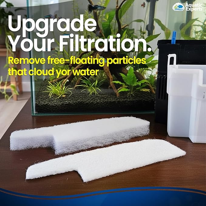 Aquatic Experts FilterFirst + Polishing Pad Combo – Precut Aquarium Filter Floss & Water Polishing Media for Ultra Clear Water – 6 Pack Combo (6 FilterFirst + 6 Polishing Pads), Tidal 110 Compatible