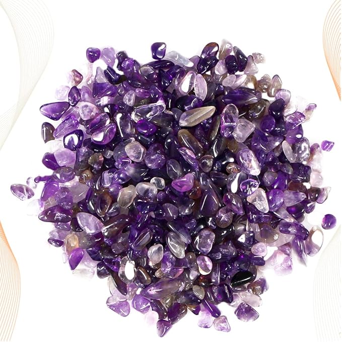 HOMSFOU Decorative River Rock Stones Fish Tank Decoration Botanical Decor Decorative Crystal Pebbles Mixed Pebbles Gravel Fish Tank Gravel Decor Stones White Crystal Purple Crystal Gravel