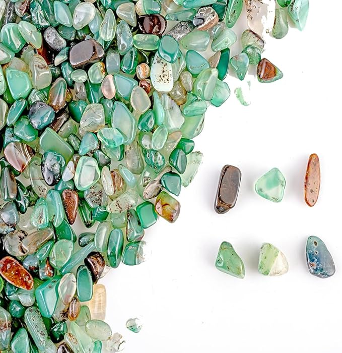 Decorative Polished Rocks, Gravel Rocks Crushed Crystal Mixed Color Stones for Plant Flower Pots Succulents Cactus Plant Vase Filler Aquariums Gravel DIY Craft (2.2 LBS, Green)