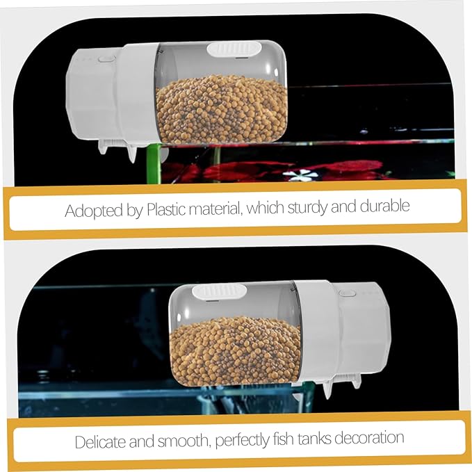 Automatic Fish Feeder Feeding Port Transparent Design for Easy Monitoring for Small Aquariums and Tanks Functionality for Convenient Feeding