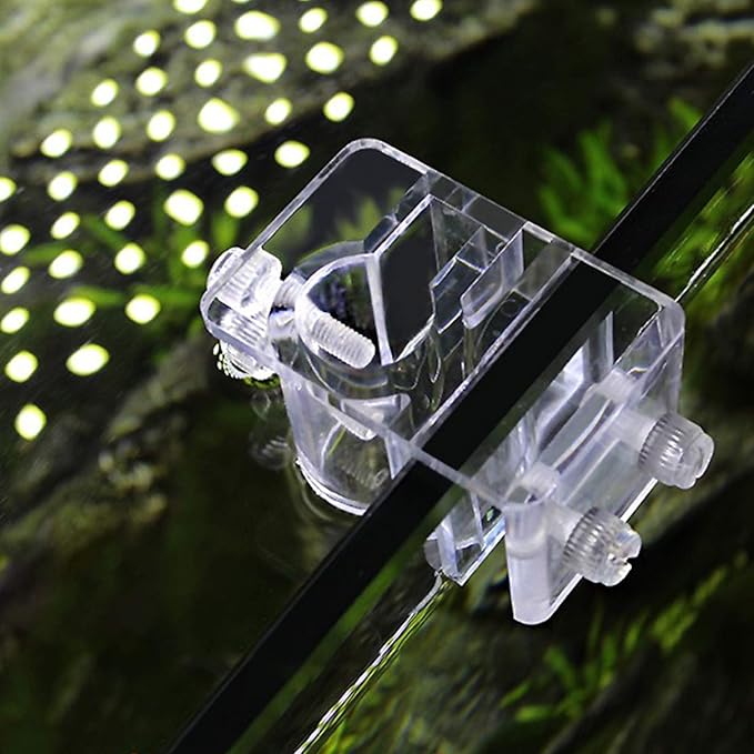 Quluxe 2 Pcs Acrylic Aquarium Soft Tube Fixture Holder Hose Clamps Fixing Clip for Holding Doing Pump Soft Hose