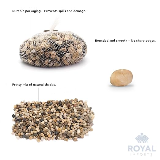 River Rocks Decorative Ornamental Vase Filler 1"-1.5" Natural Aquarium Gravel 2 lbs - Landscaping Pebbles for Indoor Plants, Fish Tank Gravel, Terrarium& Home Decor, DIY & Crafting – Royal Imports