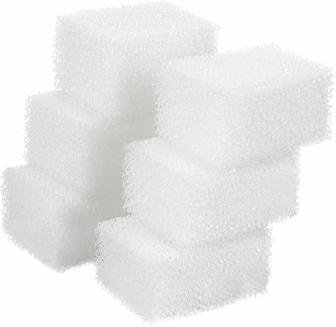 AQUANEAT 6-Pack Replacement Filter Sponge Pads, Aquarium Foam Insert Compatible with AquaClear 20, Fish Tank Filter Media