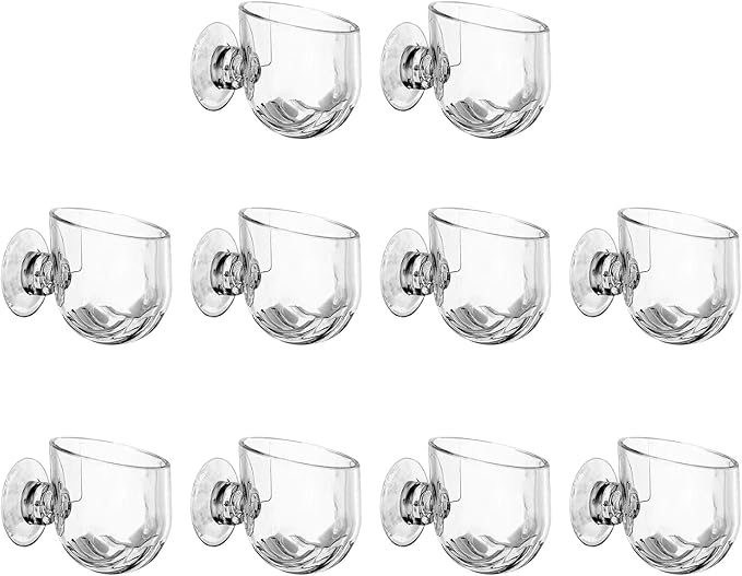 10 Pcs Aquarium Plant Holder, Clear Fish Tank Plant Holder for Aquascape Decoration, Red Worm Feeder, Aquarium Planter Pot with Suction Cup, Betta Fish Tank Accessories Aquariums Decor