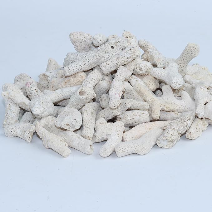 AnRui Natural Crushed Coral for Freshwater Aquarium, for Aquarium gh Corals to Raise ph in Freshwater Fish Tank Filter Media, 500g/1.1lb
