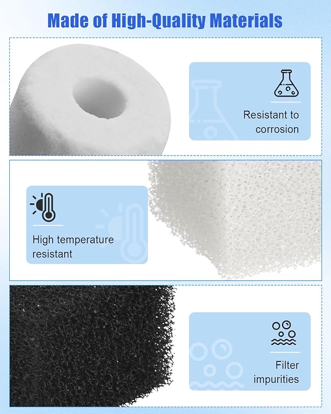 OCHIKI 4 Sets Aquarium Tank Filter Maintenance Kit Fit for AquaClear 70, Three-Stage Filtration Tank Carbon Filter & Foam Filter & Ceramic Rings & Bags for 40 to 70 Gallon Aquariums