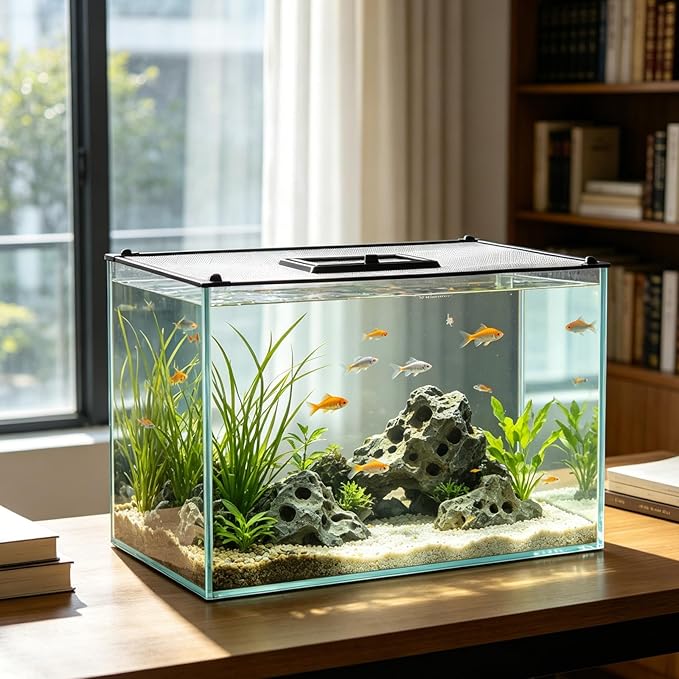 Fish Tank Lid Magnetic - Aquarium Tank Hood Top Cover - Aquarium Screen for Fish Covering - Terrarium Lid Easy Install 60x30cm/24 x12