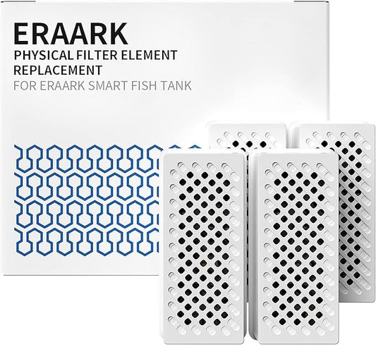 ERAARK Filter Media Replacement Physical Filter cartridges Smart Fish Tank 4-Pack (4pack Physical Filter)