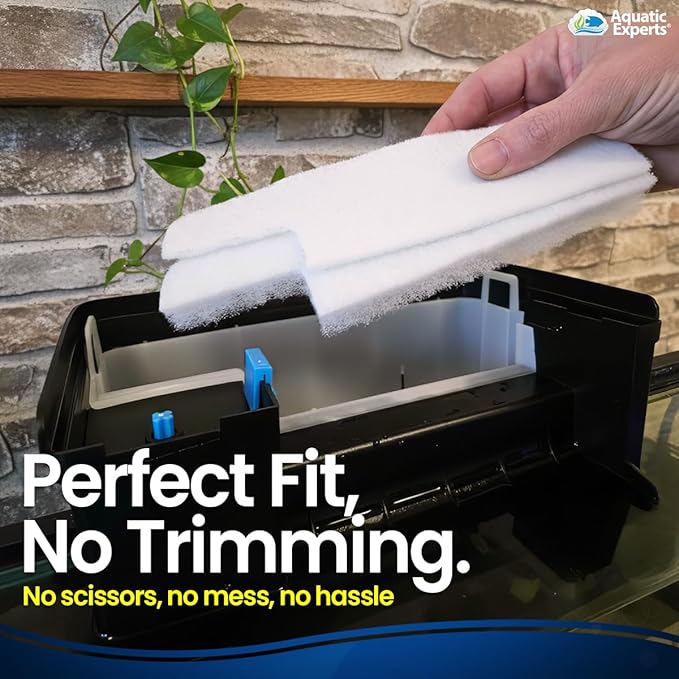 Aquatic Experts FilterFirst + Polishing Pad Combo – Precut Aquarium Filter Floss & Water Polishing Media for Ultra Clear Water – 6 Pack Combo (6 FilterFirst + 6 Polishing Pads), Tidal 110 Compatible