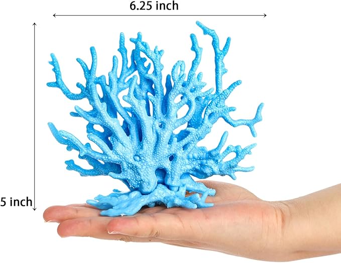 TOPZEA 4 Pack Artificial Aquarium Coral Decor, Plastic Faux Coral Reef Decorative Cute Fish Tank Decorations, Under the Sea Centerpiece Realistic Ocean Plant Ornaments for Party, Living Room