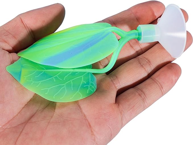 2 Pack Betta Fish Leaf Pad, Silicones Bettas Corals Hammock with Suction Cup Improves Betta's Health by Simulating The Natural Habitat Organic, Comfortable Rest Area for Aquarium Ornaments