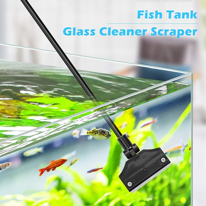 Pronetcus Aquarium Algae Scraper,Aquarium Glass Cleaner,Fish Tank Cleaner, Aquarium Scraper with 10 Blades.