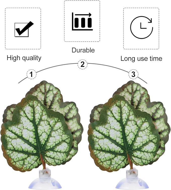 iplusmile Betta Fish Leaf Pad 2Pcs Aquarium Leaf Hammocks Pad Fish Tank Plants Accessories for Playing Hideout and Aquarium Decorations Simulating The Habitat Green
