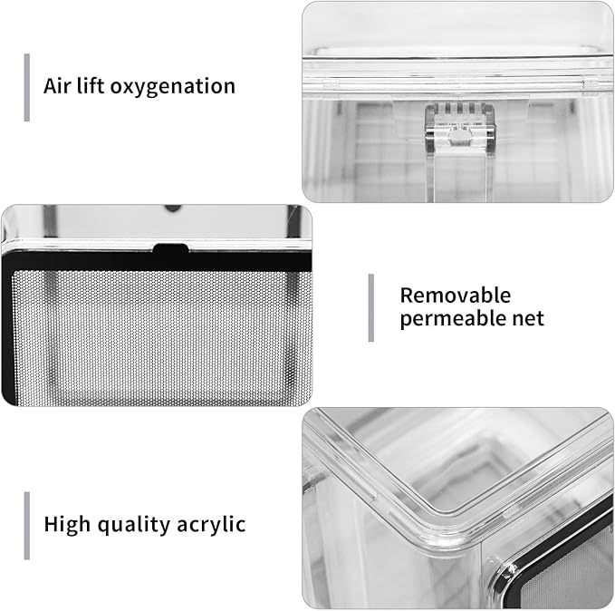 Saim Fish Breeding Box, Acrylic Aquarium Breeding Boxes, Acrylic Fish Isolation Box Hanging Aquarium Hatchery Tank for Small Baby Fishes Shrimp Clownfish Guppy Hatchery, Transparent