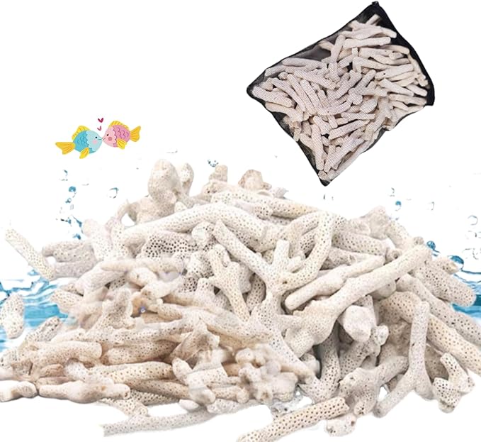 Crushed Coral for Aquarium Filter Media - Pre-Filled Reusable Media Bag - Natural pH Buffer for Freshwater & Saltwater Fish Tanks