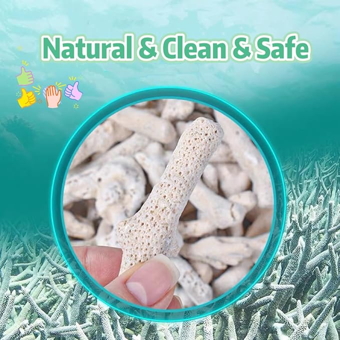 Crushed Coral for Aquarium Filter Media - Pre-Filled Reusable Media Bag - Natural pH Buffer for Freshwater & Saltwater Fish Tanks