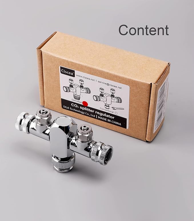 Aquarium CO2 Splitter Regulator Valve 2 Way, Dedicated to CO2 Generator