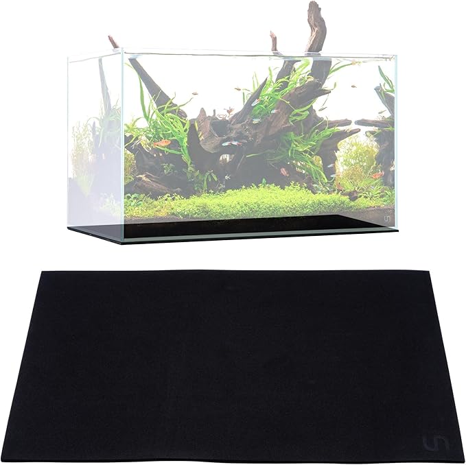 UNS Leveling Mat - 75x45cm | 29.52x17.71in, 6mm - Non-Slip Dense Foam Freshwater Saltwater Aquarium Mat for Planted Tanks, Marine Coral Reef, Turtle Reptile Enclosure, Betta Fish Shrimp Tank - Black