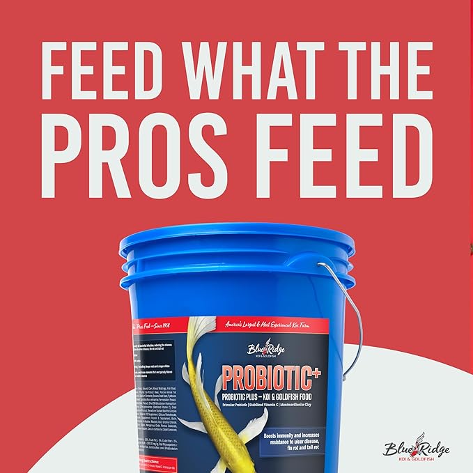Blue Ridge Fish Food 14lb, Probiotic Plus 3/16" Floating Pellet, Koi Goldfish Food