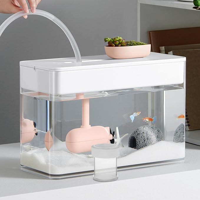 DOITOOL Fish Tank Feeding Ring Semi-Automatic Floating Fish Feeder for Aquarium and Shrimp Large White Acrylic Feeding Bowl for Vacation