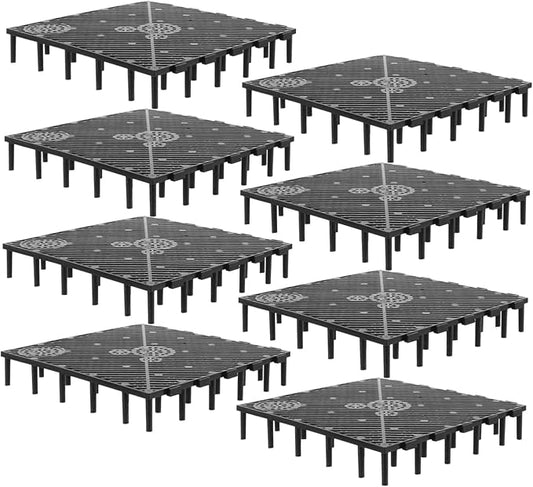 FOMIYES 20pc Fish Tank Bottom Plate PVC Stacking Grid Black Easy Installation High Water Permeability