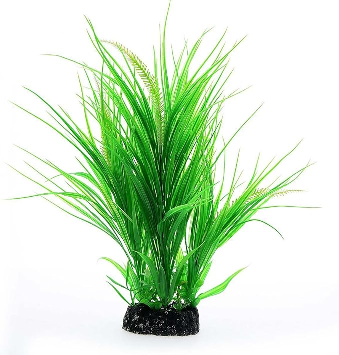 Saim 15inch Aquarium Plastic Plants Decorations,Green Landscaping Artificial Plant Used for Household and Office Aquarium Simulation Hydroponic Plants, Fish Tank Décor