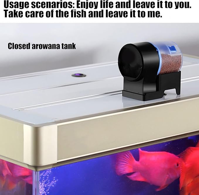 Auto Fish Feeder - Precision Adjustable Timer Stable Food Dispenser,Aquarium Auto Feeder | for Home Dorm Office Apartment Bedroom Betta Turtle Goldfishes Koi