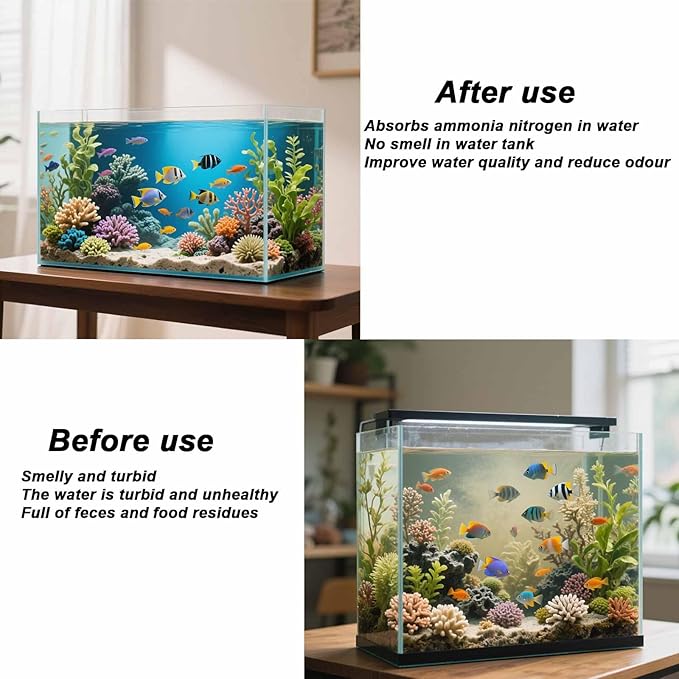 Tinoaly 8pcs Medium Replacement Filter Cartridges Compatible with Tetra Whisper Bio-Bag, Fish Tank Parts Accessories for 10i IQ10 PF10 ReptoFilter, 5-10 Gallon Aquarium