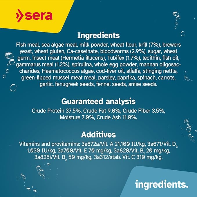Sera O-Nip Stickies 265 Tabs 8.45 oz | Complete Feed for All Ornamental Fish | Adhesive Tablets Stick to The Aquarium Glass | High Protein | No Dyes & Preservatives | with Bloodworms, Krill & Tubifex