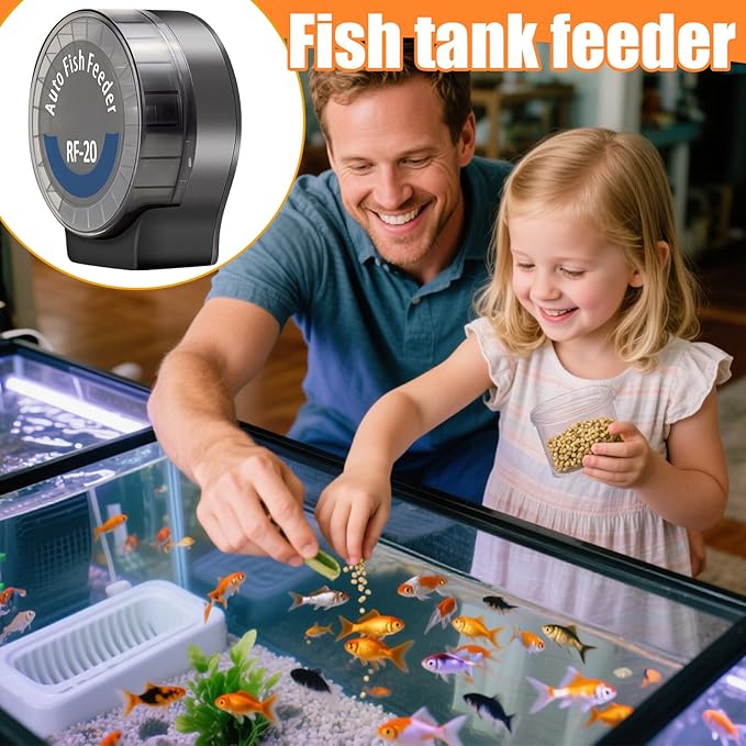 Automatic Fish Feeder | 21 Compartments Automatic Aquarium Food Dispenser with 6 Timers | Large Capacity Fish Tank Feeder | For Betta Turtles