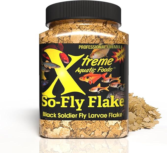 Xtreme So-Fly Flakes - Sustainable Protein from Black Soldier Fly Larva for Tropical Fish - Eco-Friendly Food, Nutrient-Rich, All-Natural Diet - USA Farm Grown (3.5oz)