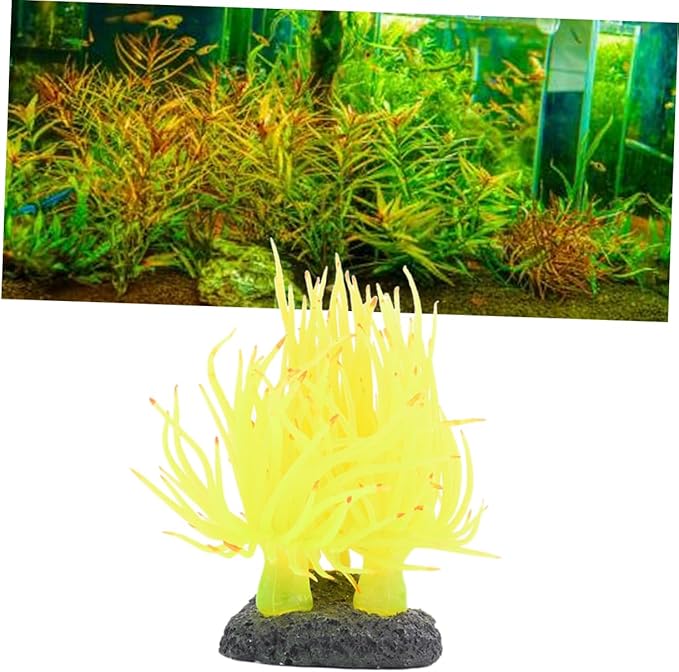 Ipetboom 2pcs Fish Tank Decoration Artificial Plants Anemone Decoration Decorate Blue Decor Artificiales para Plants for Fish Tank Rubber Fish Plants Decor Aquarium Coral