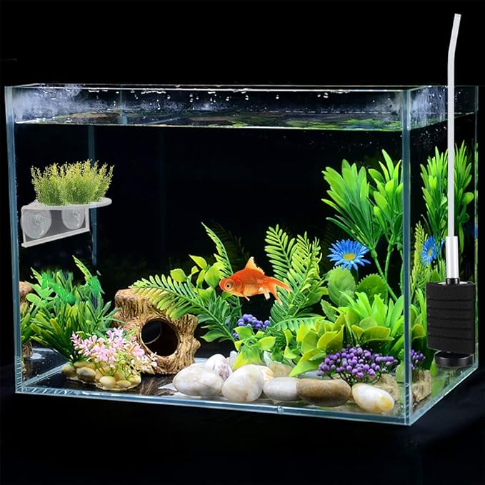 SLSON 2Pack Aquarium Shelf,Transparent Acrylic Ledge Plants Holder for Substrate and Live Plants,with Strong Suction Cups for Fish Tank Multi-layer Decorations
