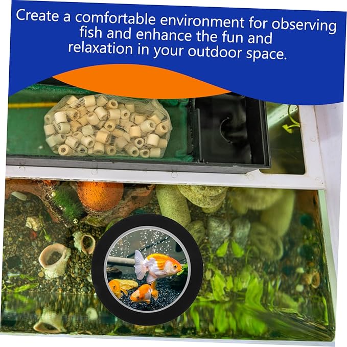 balacoo Floating Fish Dome Acrylic Cover for Fish Observation Durable Transparent Design for Outdoor Aquatic Plants Diameter with Black Base