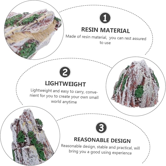 Hemoton 12pcs Resin Rockery Landscape Ornaments Miniature Mountain Decor for Aquariums Sand Tables and Indoor Bonsai Layouts Realistic Craftsmanship for Home and Office