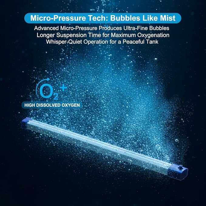 13.8 Inch Aquarium Bubble Strip, Quiet Oxygen Diffuser Bubble Curtain Wall, Self-Sinking Design, Fish Tank Bubbler Decorations for Freshwater Saltwater