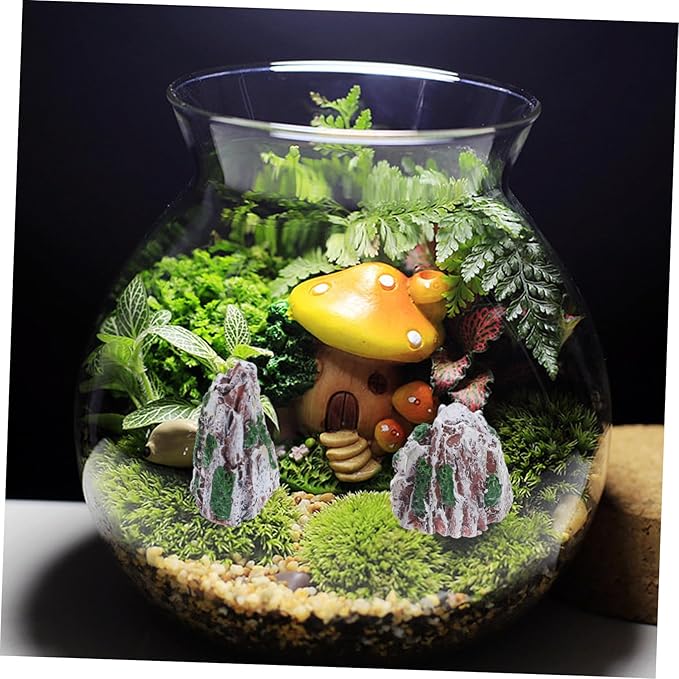 Hemoton 12pcs Resin Rockery Landscape Ornaments Miniature Mountain Decor for Aquariums Sand Tables and Indoor Bonsai Layouts Realistic Craftsmanship for Home and Office