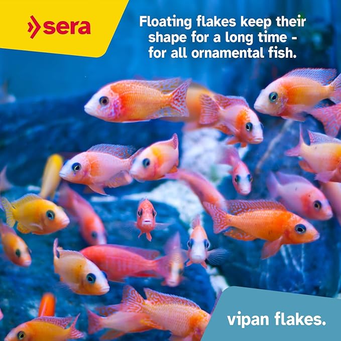 Sera Vipan Tropical Flakes 1,000 ml 7.4 oz (210 g) | Floating Fishfood with 4% Insect Protein & Probiotics | Aquarium Fish Food for Freshwater Aquariums