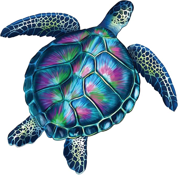 Sea Turtle 5 Inch Waterproof Decal Sticker Coral Reef Crab Fish Seaweed Jellyfish Marine Life Mermaid Ocean Sea Seahorse Whale Starfish Shark Ocean Beach Sand CS1416-2PK