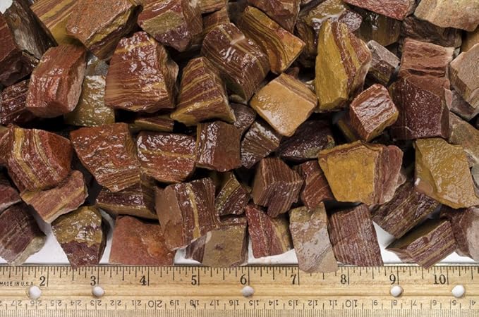 Fantasia Materials: 1 lb Brown Stripe Jasper Rough Stones from India