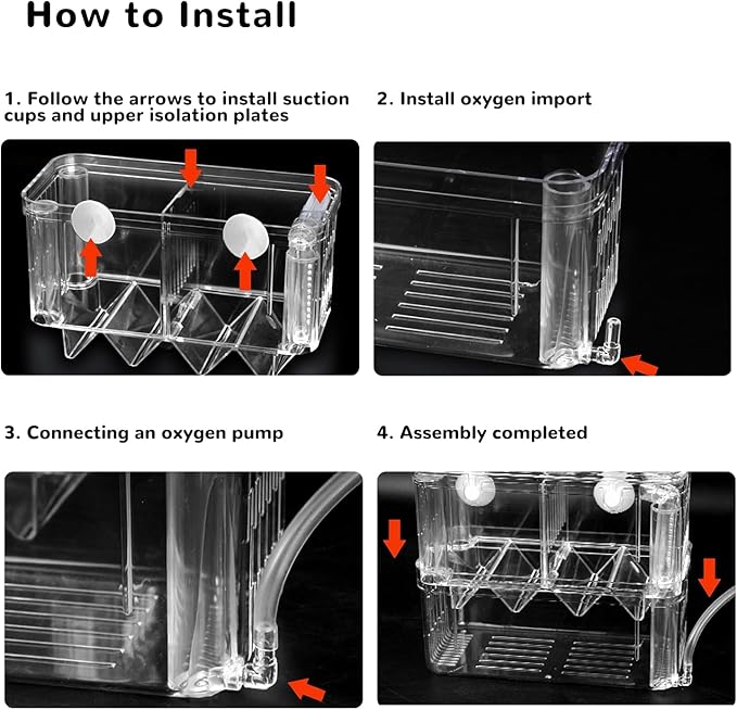 Mipukbay Medium Aquarium Isolation Breeding Box, Acrylic Transparent Aquarium Breeder Box for Fish Fry Hatching, Shrimp Breeding, Betta, Guppy, Killifish, Clownfish, Suitable for 5-40 Gallon Tanks