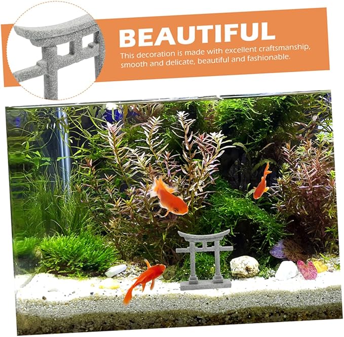 LIOOBO Landscape Zen Style Craft Torii Sculpture for Aquarium and Sand Table Decor