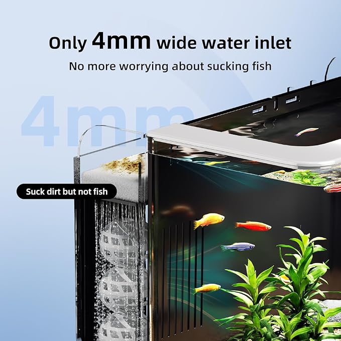 Betta Fish Tank, 2.5 Gallon Aquarium Kit with Modular Filtration, Heater, Light, Self Cleaning, Oxygenation, Small Fish Tank for Guppy, Shrimp