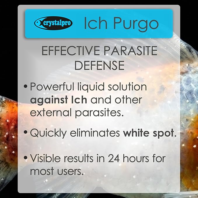 Crystapro Ich Purgo - White Spot Cure - Ich - Ick Treatment - Effective and high Concentration 4.2 Oz (125ml)