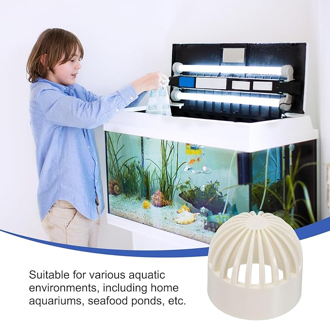 PATIKIL 1.3 Inch (32mm) Fish Cover Permeable Cap, 8 Pcs PVC Breathable Cap Aquarium Guard Fish Tank Intake Cover, White