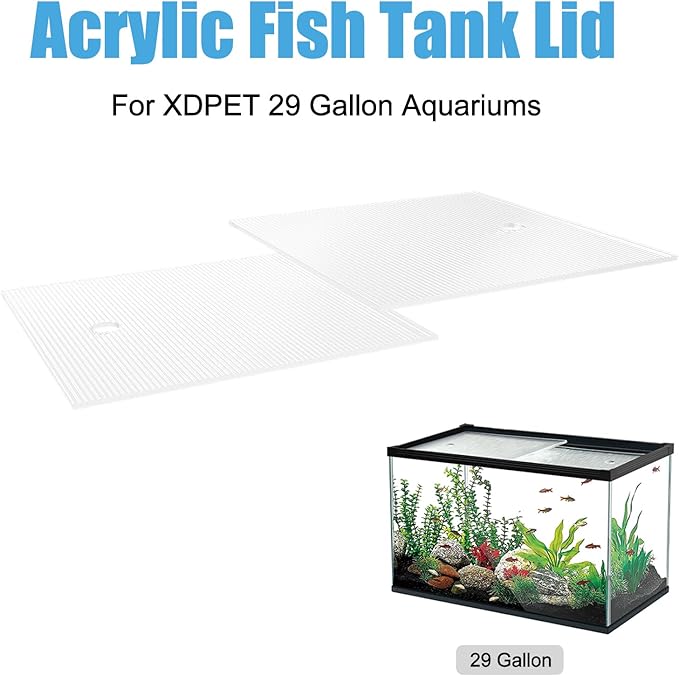 Thickened Fish Tank Lid，28.3×12.9×0.2 Inch Acrylic Aquarium Cover Hood for 29 Gallon Fish Tanks Prevent Fish Jumping Out (Lid-29Gallon)